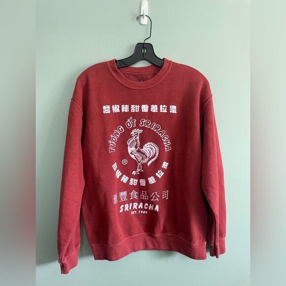 Red Rust Mineral Wash Women’s Sriracha Sweatshirt Sz Medium - Picture 1 of 5